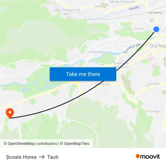 Școala Horea to Tauti map
