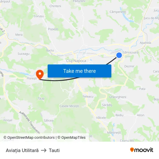 Aviația Utilitară to Tauti map