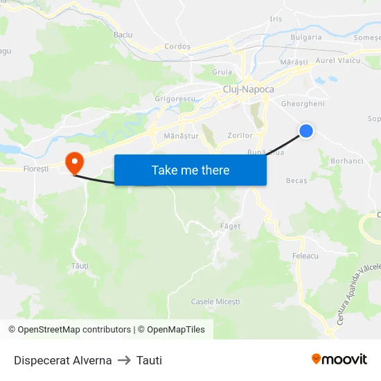 Dispecerat Alverna to Tauti map