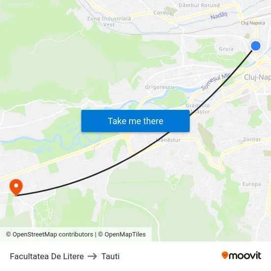 Facultatea De Litere to Tauti map