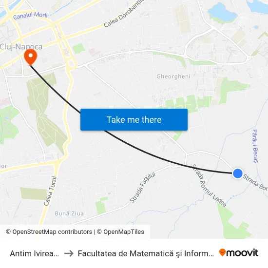 Antim Ivireanul to Facultatea de Matematică şi Informatică map