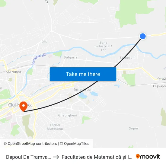 Depoul De Tramvaie Nord to Facultatea de Matematică şi Informatică map