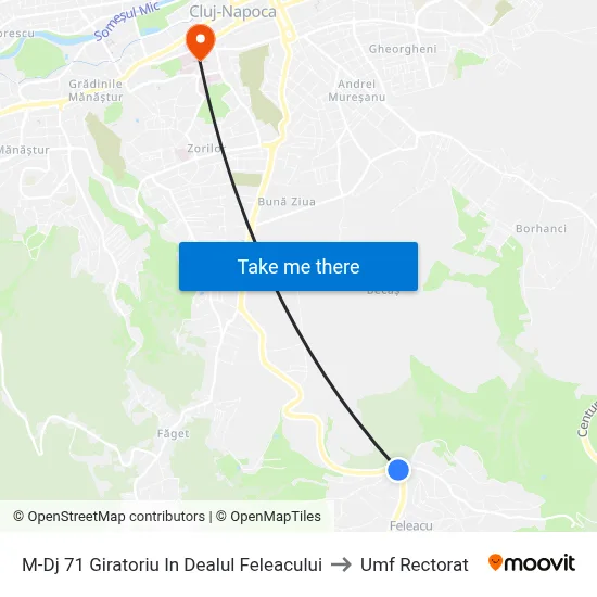 M-Dj 71 Giratoriu In Dealul Feleacului to Umf Rectorat map