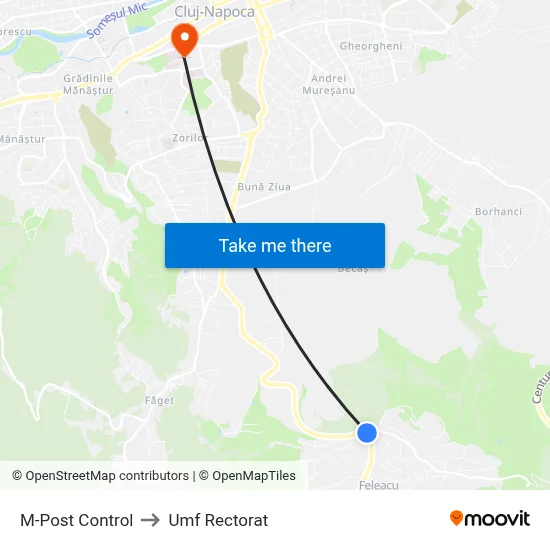 M-Post Control to Umf Rectorat map