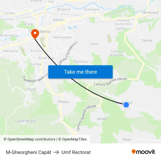 M-Gheorgheni Capăt to Umf Rectorat map