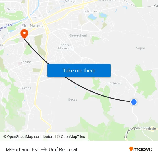 M-Borhanci Est to Umf Rectorat map