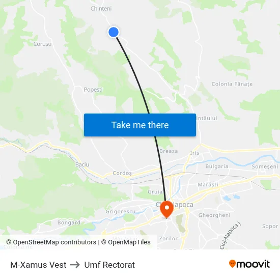 M-Xamus Vest to Umf Rectorat map