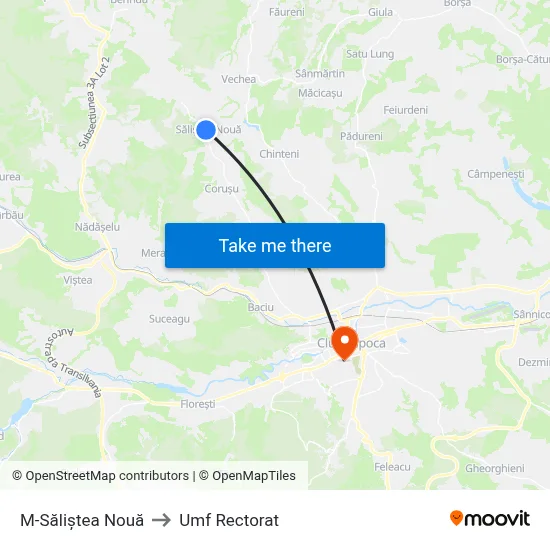 M-Săliștea Nouă to Umf Rectorat map
