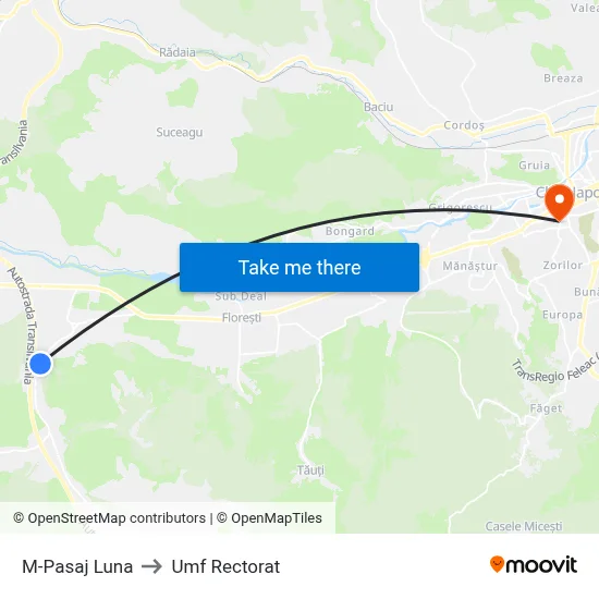 M-Pasaj Luna to Umf Rectorat map