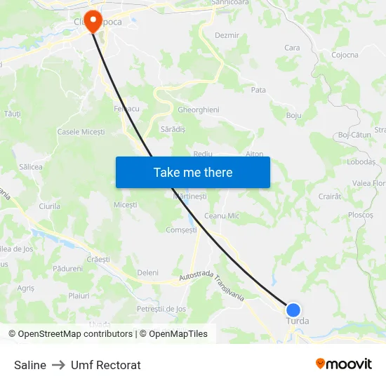 Saline to Umf Rectorat map