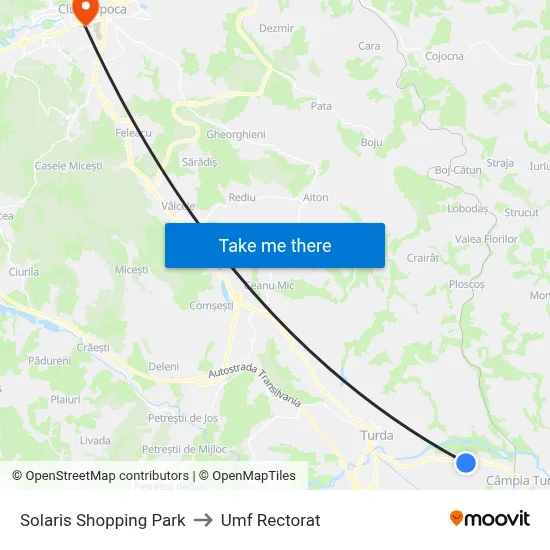 Solaris Shopping Park to Umf Rectorat map