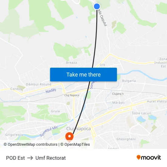 POD Est to Umf Rectorat map