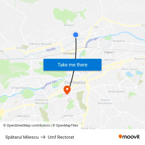 Spătarul Milescu to Umf Rectorat map