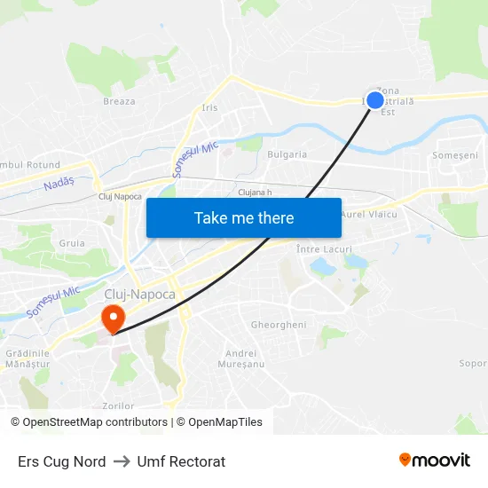Ers Cug Nord to Umf Rectorat map