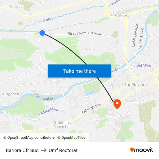 Bariera Cfr Sud to Umf Rectorat map