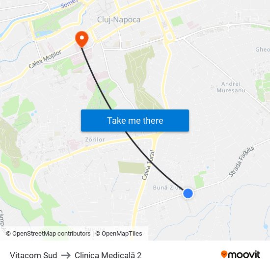 Vitacom Sud to Clinica Medicală 2 map