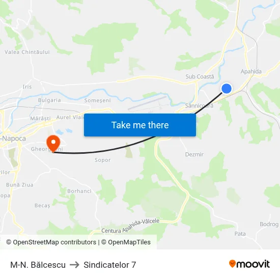 M-N. Bălcescu to Sindicatelor 7 map