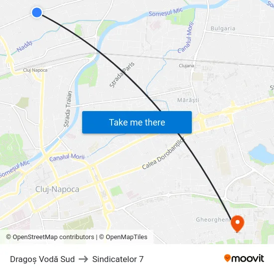 Dragoș Vodă Sud to Sindicatelor 7 map