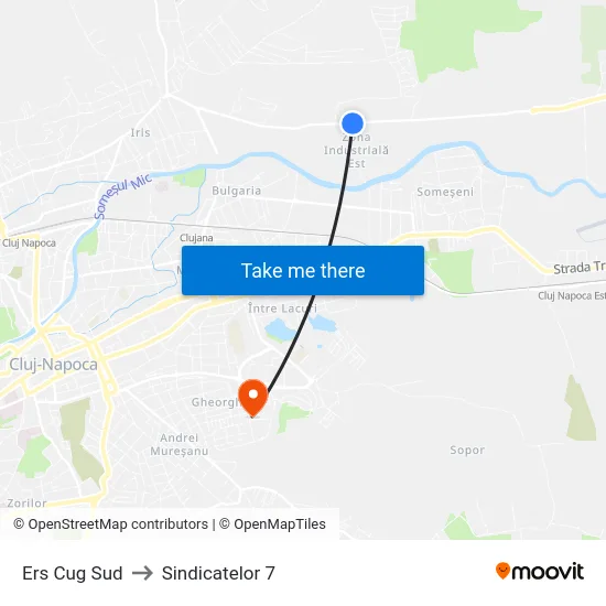 Ers Cug Sud to Sindicatelor 7 map