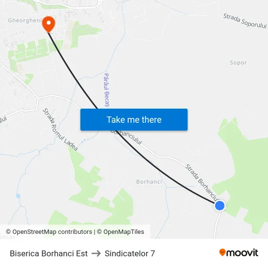 Biserica Borhanci Est to Sindicatelor 7 map