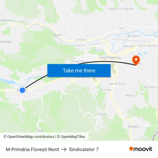 M-Primăria Florești Nord to Sindicatelor 7 map