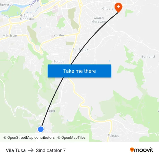 Vila Tusa to Sindicatelor 7 map