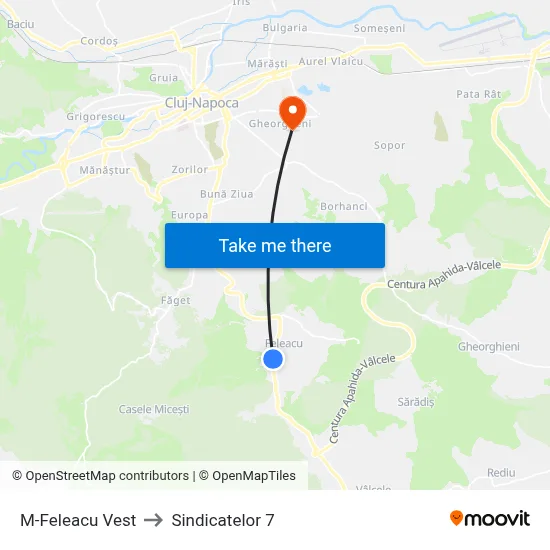 M-Feleacu Vest to Sindicatelor 7 map