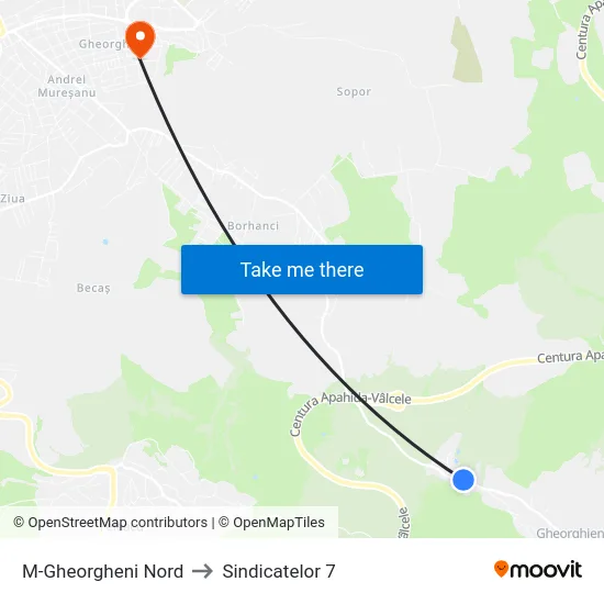 M-Gheorgheni Nord to Sindicatelor 7 map