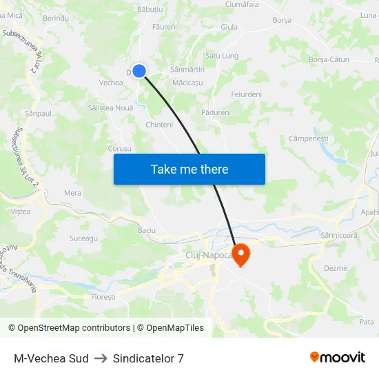 M-Vechea Sud to Sindicatelor 7 map