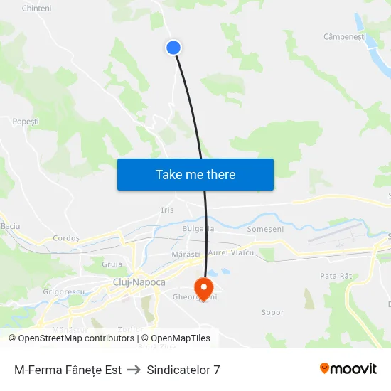 M-Ferma Fânețe Est to Sindicatelor 7 map