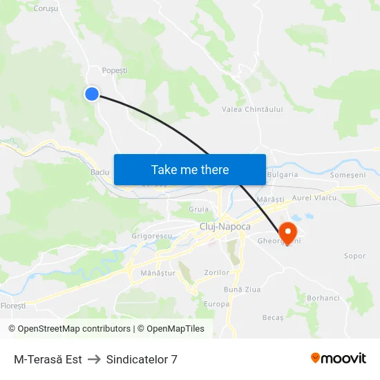 M-Terasă Est to Sindicatelor 7 map