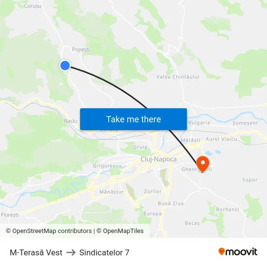 M-Terasă Vest to Sindicatelor 7 map