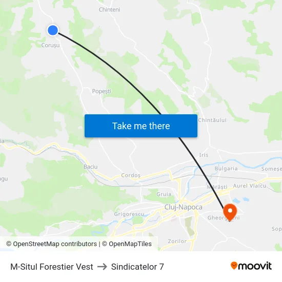M-Situl Forestier Vest to Sindicatelor 7 map