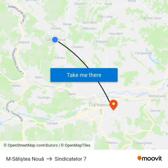 M-Săliștea Nouă to Sindicatelor 7 map