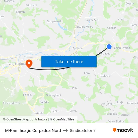 M-Ramificație Corpadea Nord to Sindicatelor 7 map