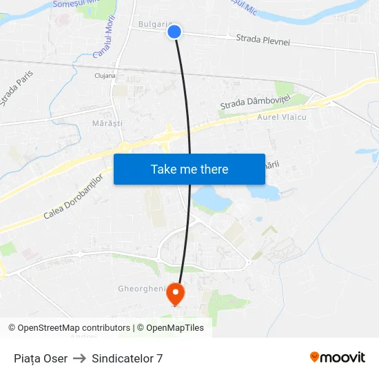 Piața Oser to Sindicatelor 7 map