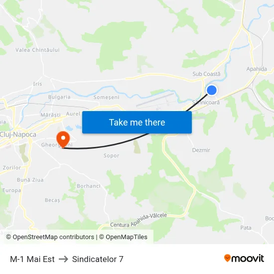 M-1 Mai Est to Sindicatelor 7 map