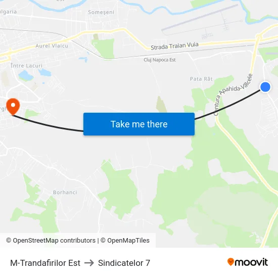 M-Trandafirilor Est to Sindicatelor 7 map