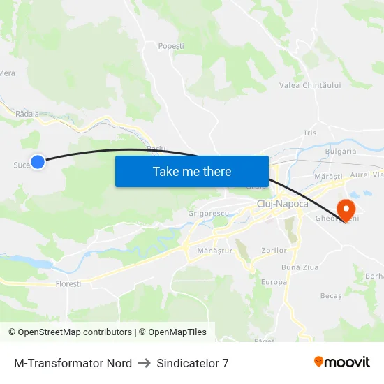 M-Transformator Nord to Sindicatelor 7 map