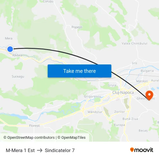 M-Mera 1 Est to Sindicatelor 7 map