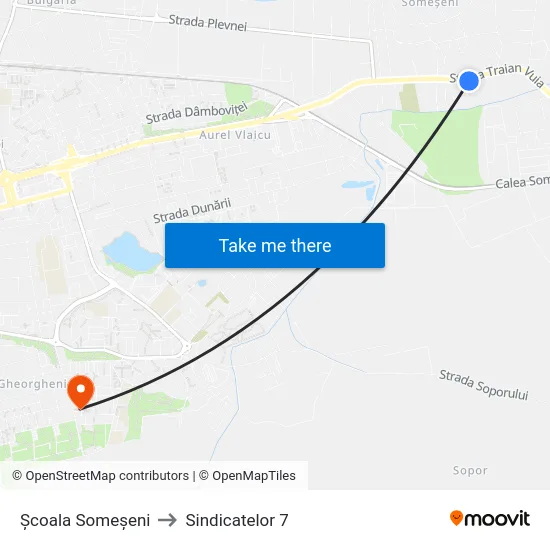 Școala Someșeni to Sindicatelor 7 map