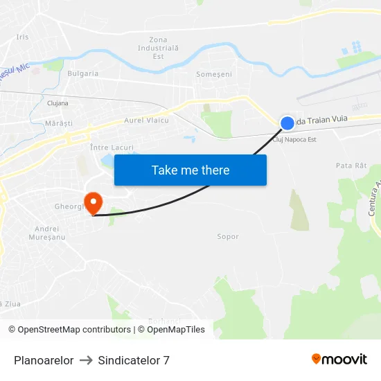 Planoarelor to Sindicatelor 7 map