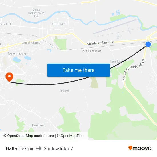 Halta Dezmir to Sindicatelor 7 map