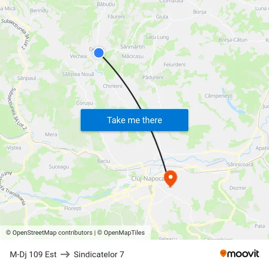 M-Dj 109 Est to Sindicatelor 7 map