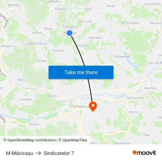 M-Măcicaşu to Sindicatelor 7 map
