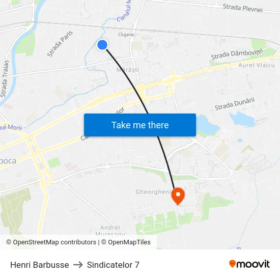 Henri Barbusse to Sindicatelor 7 map