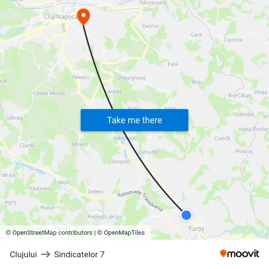Clujului to Sindicatelor 7 map