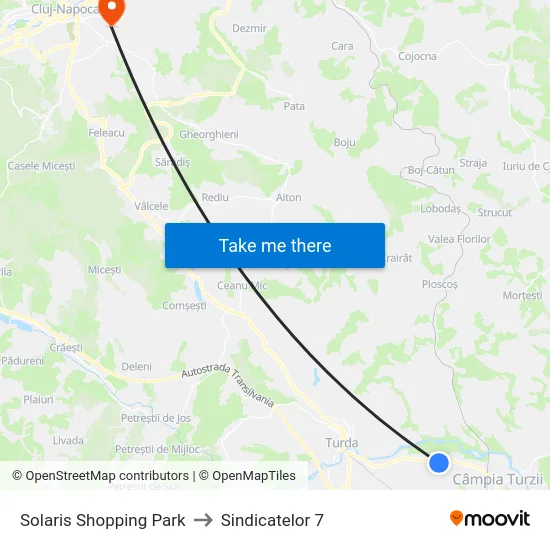 Solaris Shopping Park to Sindicatelor 7 map