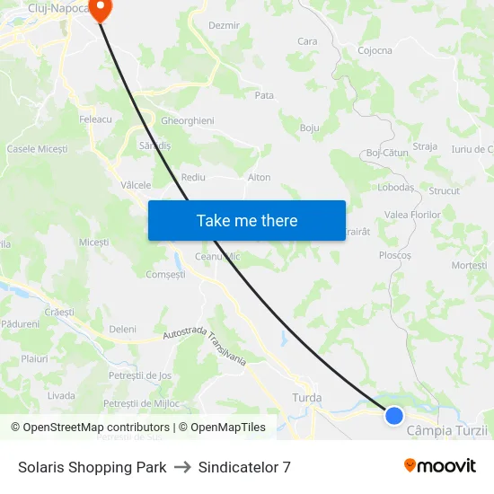 Solaris Shopping Park to Sindicatelor 7 map