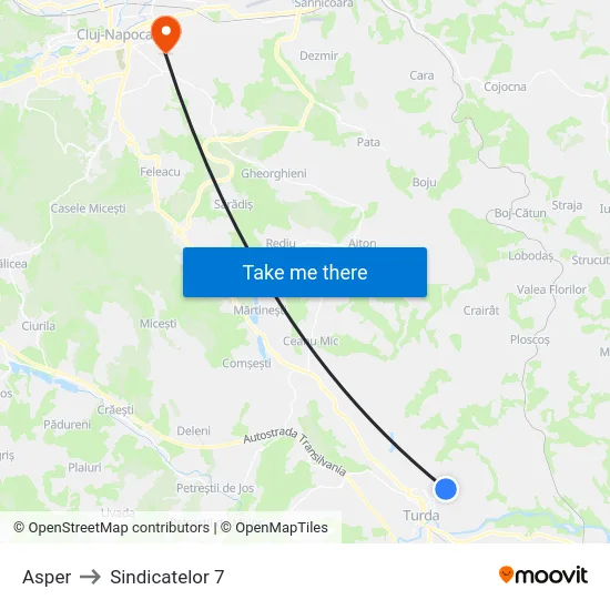 Asper to Sindicatelor 7 map